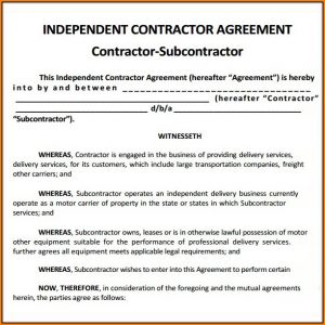 Free Contractor Agreement Template Uk