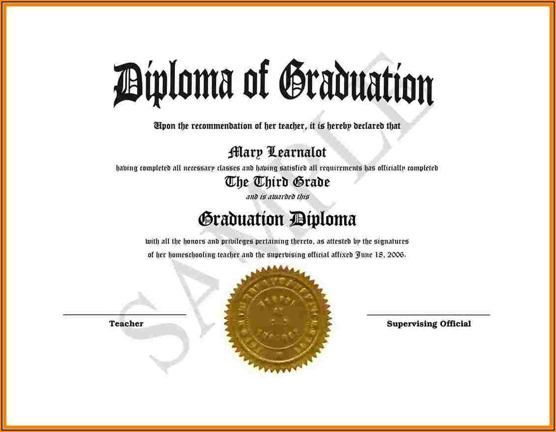 Free Editable High School Diploma Templates