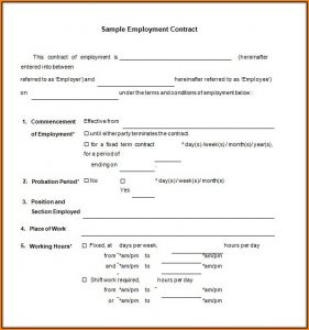 Free Employment Contract Template Word