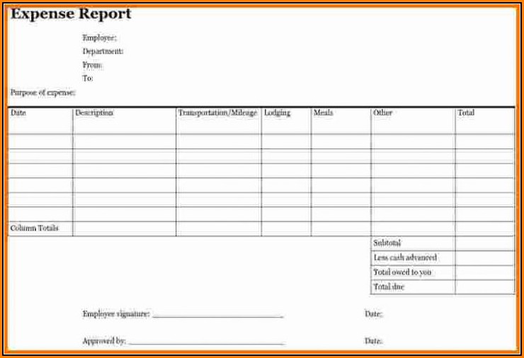 Free Expense Report Template Printable