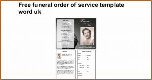 Free Funeral Order Of Service Template Word Uk