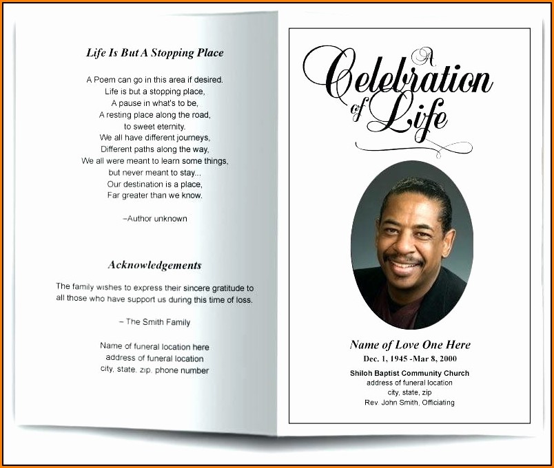 Free Funeral Program Template Microsoft Publisher