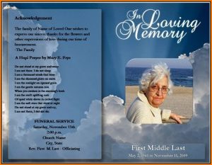 Free Funeral Program Template Microsoft Word