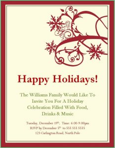 Free Holiday Invitation Templates Word