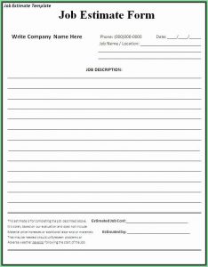 Free Job Estimate Template Pdf