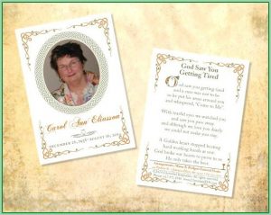 Free Memorial Card Template Microsoft Word