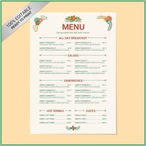 Free Menu Design Templates Word