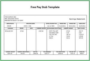 Free Paycheck Stub Template