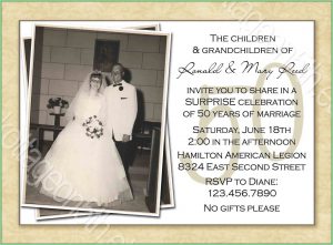 Free Printable 50th Wedding Anniversary Invitation Templates