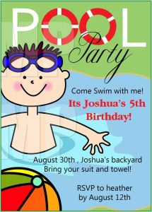 Free Printable Birthday Pool Party Invitations Templates