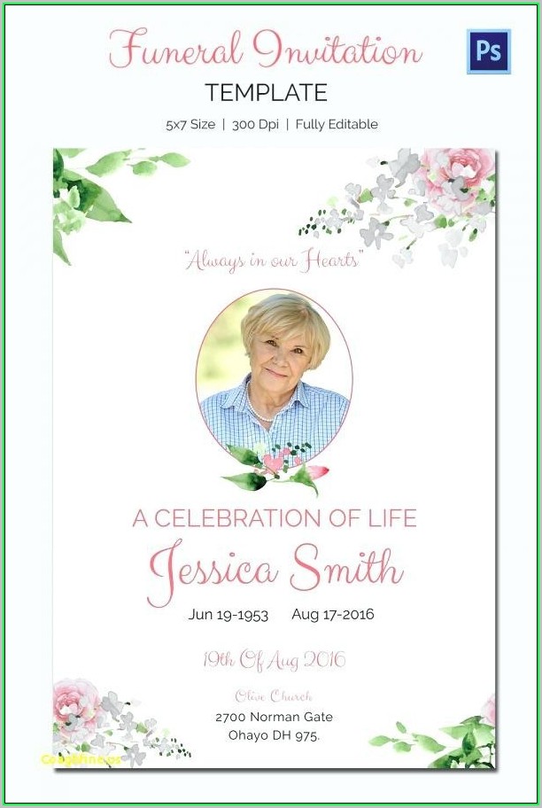 Free Printable Celebration Of Life Program Template