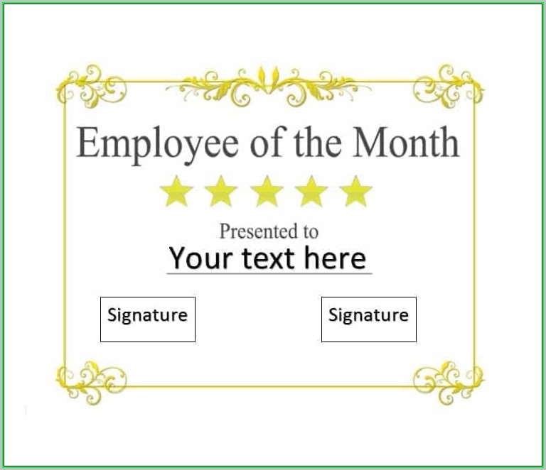 Free Printable Employee Of The Month Certificate Templates