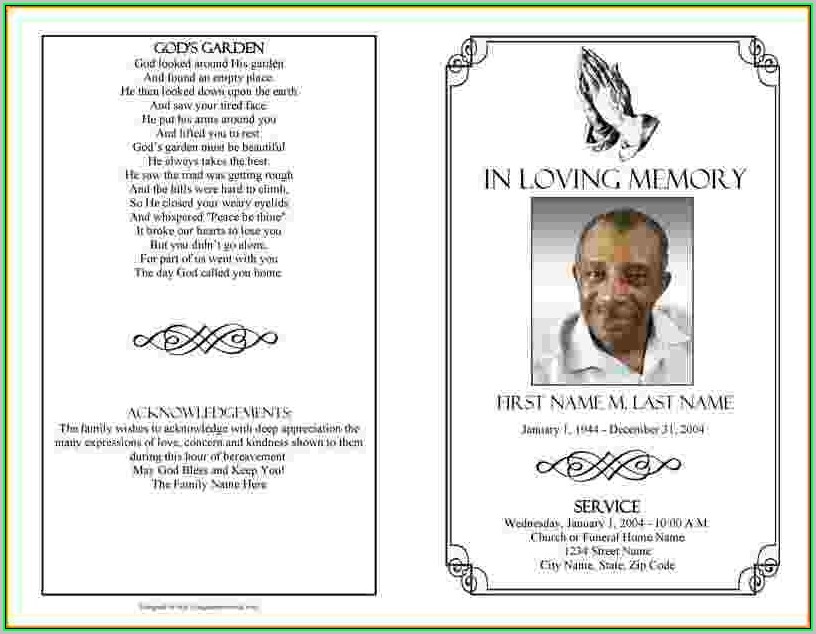 Free Printable Funeral Program Template