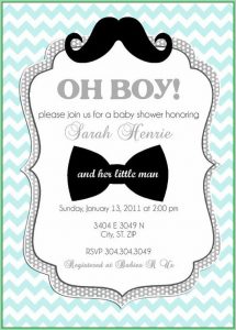 Free Printable Mustache Baby Shower Invitations Templates