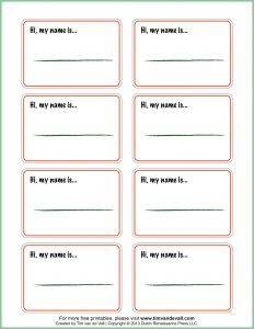 Free Printable Name Badge Template