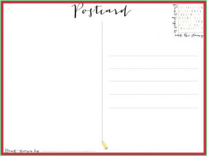 Free Printable Postcard Template