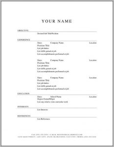 Free Printable Resume Templates Online