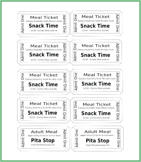 Free Printable Tickets Template Word
