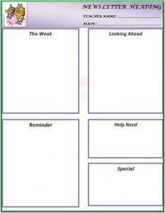 Free Printable Weekly Newsletter Templates For Teachers