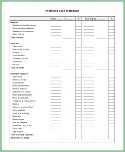 Free Profit And Loss Template For Small Business