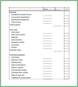 Free Profit And Loss Template Pdf