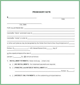 Free Promissory Note Template For Personal Loan Uk