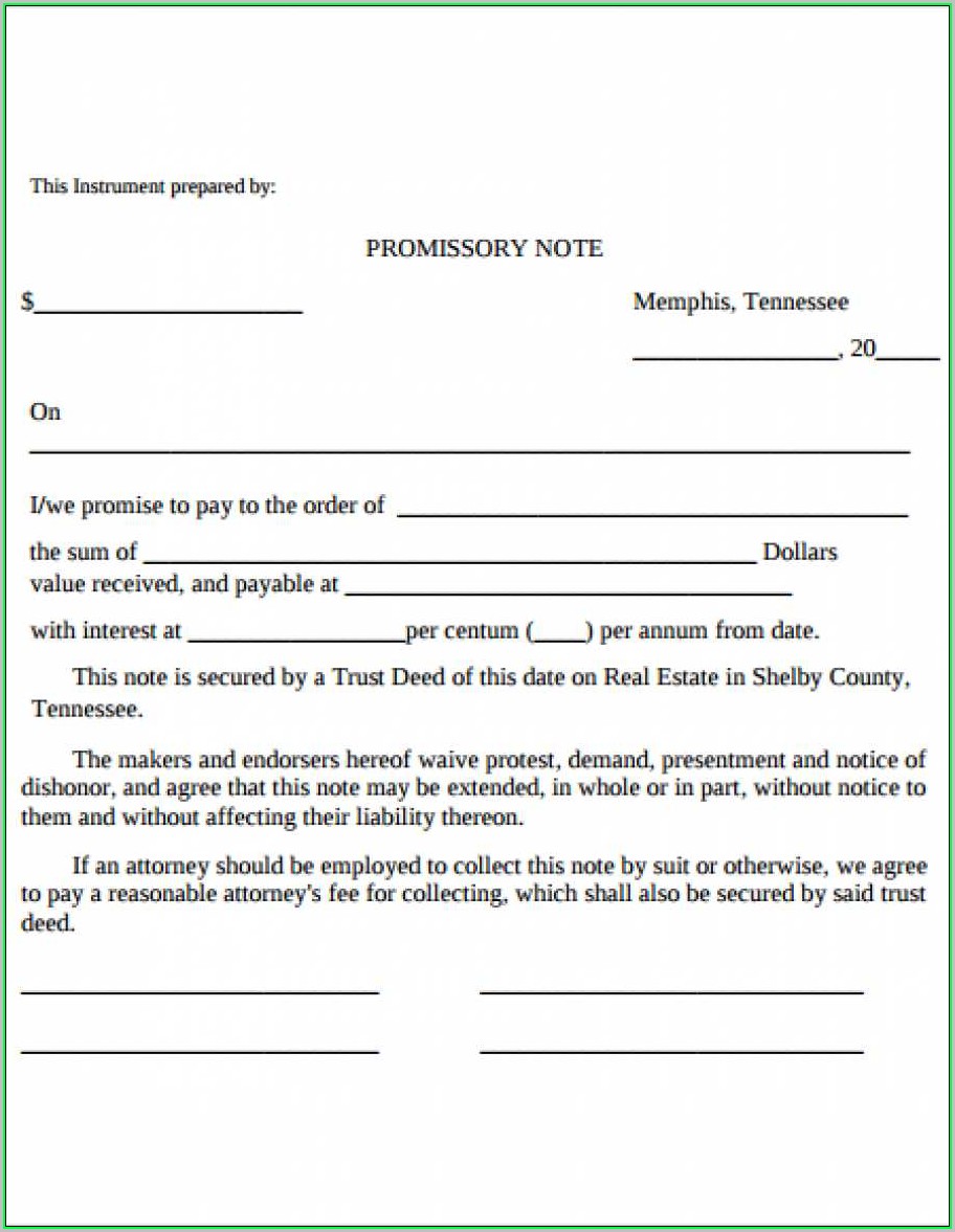 Free Promissory Note Template Word Document
