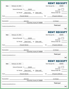 Free Rent Receipt Template Excel