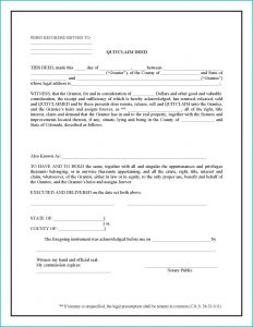 Quit Claim Deed Form Colorado