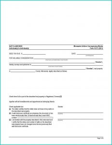 Quit Claim Deed Form Mn