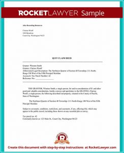 Quit Claim Deed Form Washington State