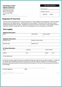 Respirator Fit Test Form Pdf