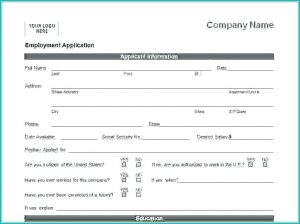 Simple Job Application Form Template Word