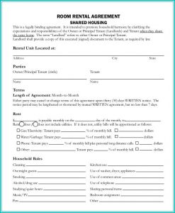 Simple Room Rental Agreement Form Free