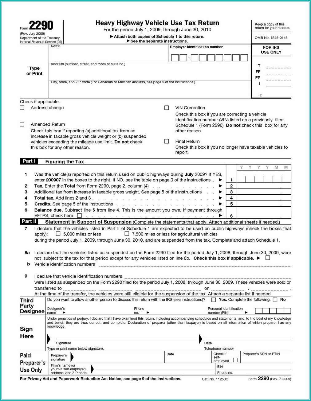 Tax Form 2290 Instructions