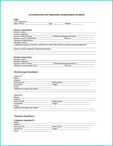 Temporary Guardianship Form For Grandparents