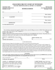 Tennessee Divorce Forms With Child