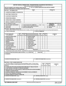 Vehicle Inspection Form Template Free