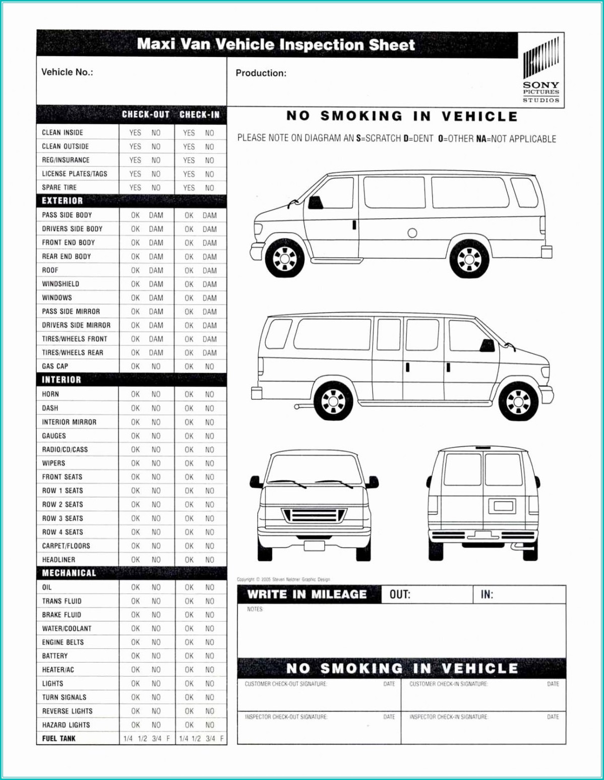 Vehicle Inspection Form Template Pdf