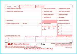 W2 Tax Form 2016