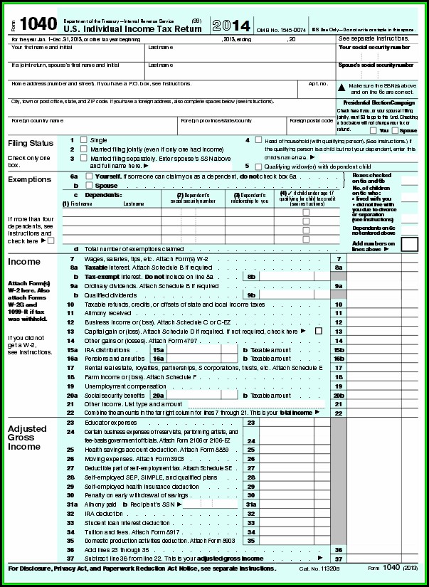 1040a Tax Forms 2013