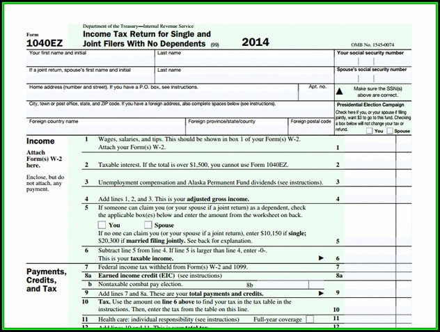 1040ez Tax Forms To Print