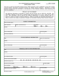 Ach Vendor Payment Enrollment Form