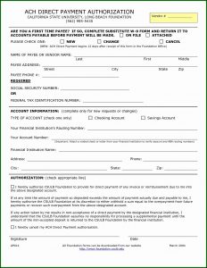 Ach Vendor Payment System Form
