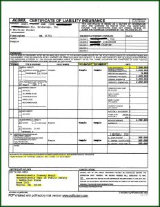 Acord Certificate Of Liability Insurance Form 2018