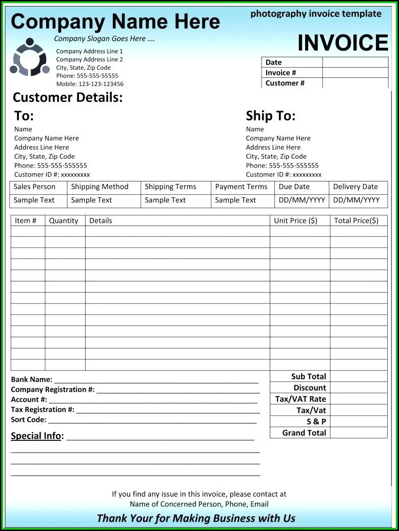 Aia Invoice Format Excel