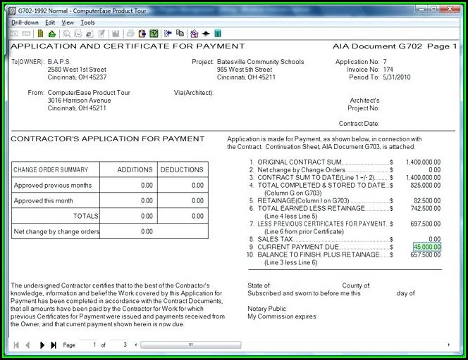 Aia Invoice Format