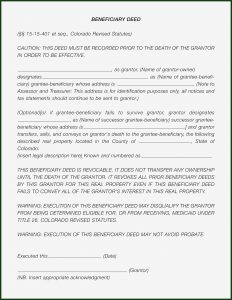 Beneficiary Deed Form