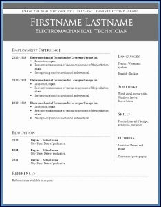 Best Professional Resume Templates Free Download