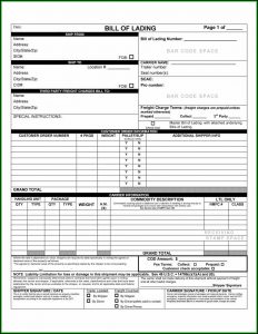Bill Of Lading Forms